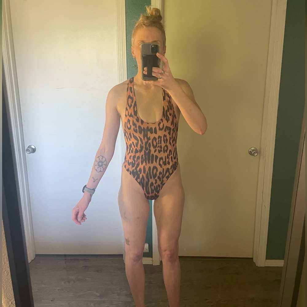NWOT We Are Hah Leopard Swim or Bodysuit